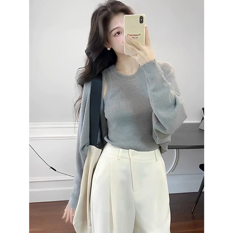 显瘦2023年初气质新款女装搭配一整套时尚感盐系韩剧穿搭三件套装