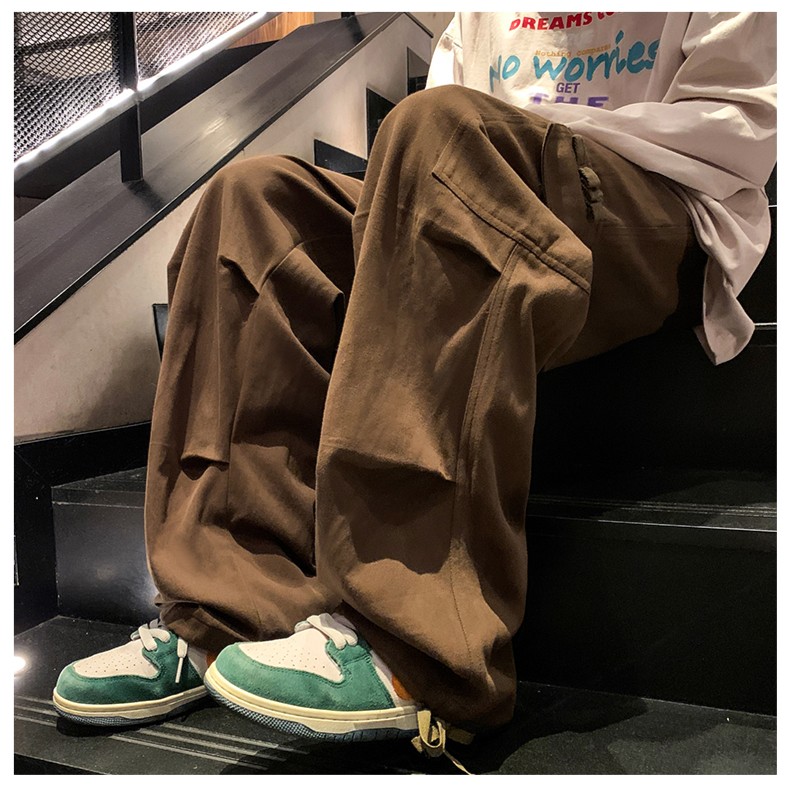NT美式hiphop高街工装裤男秋季宽松直筒垂感阔腿裤潮牌嘻哈休闲裤