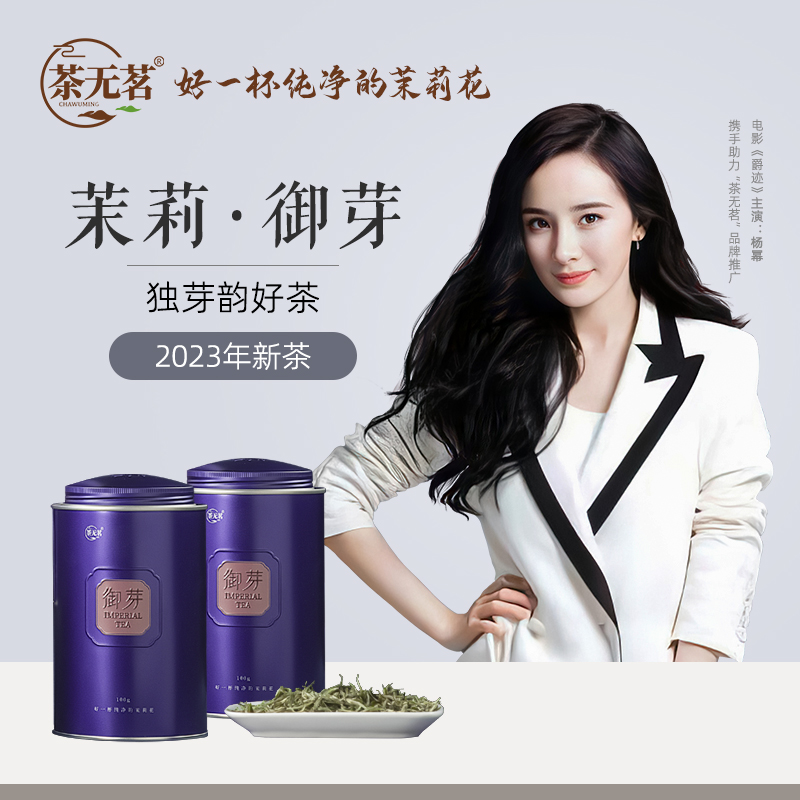 茶无茗茉莉花茶特级浓香型茗茶2023新茶九窨茉莉御芽100g*2茶礼