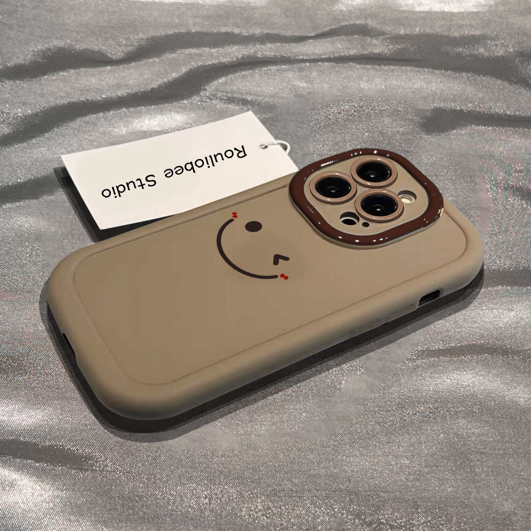 眨眼表情泡芙壳适用于苹果15手机壳iphone13/14promax防摔12/11女