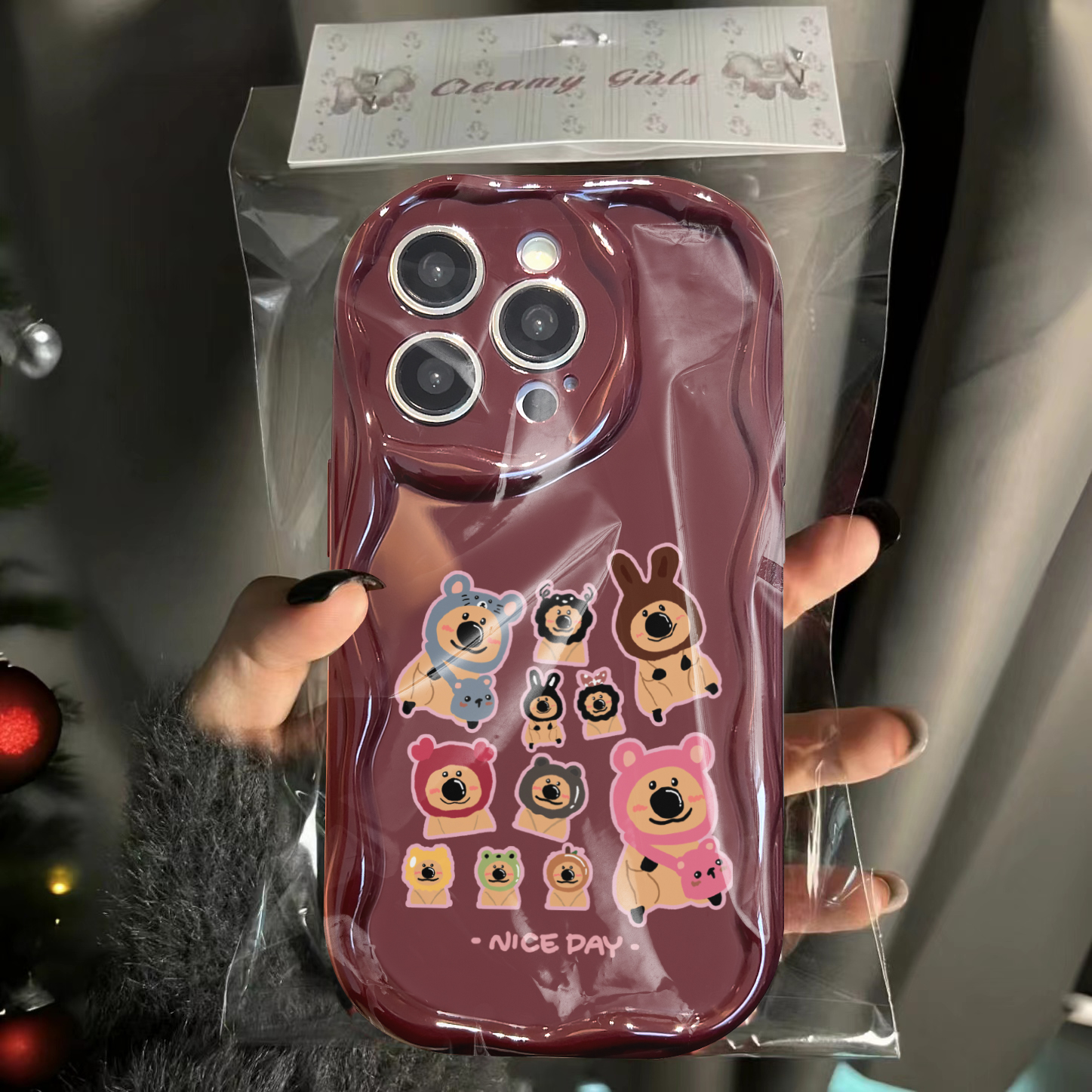 一群柿子熊适用苹果15/14promax手机壳13全包华为/vivo/小米/oppo