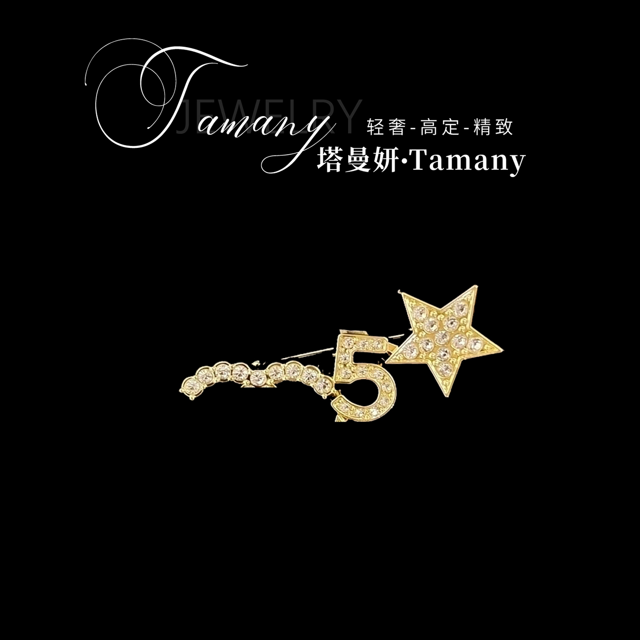 8011【高奢】小香风胸针5号星星双c简约时尚