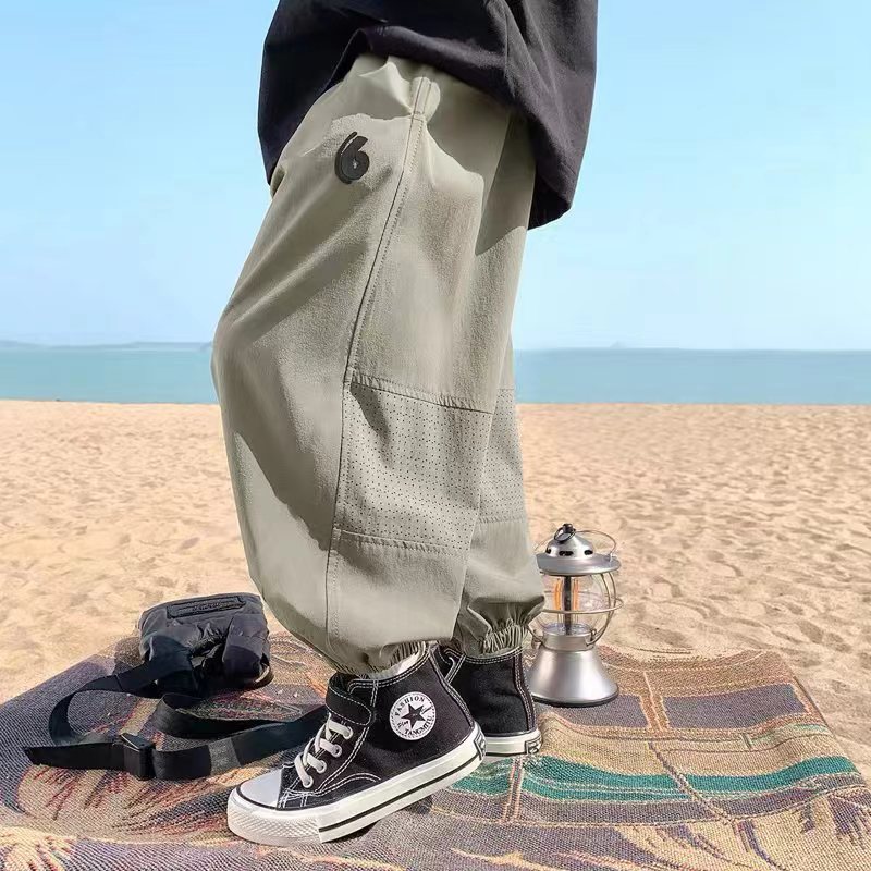 夏季儿童韩版直筒宽松百搭潮流薄款港风九分休闲裤