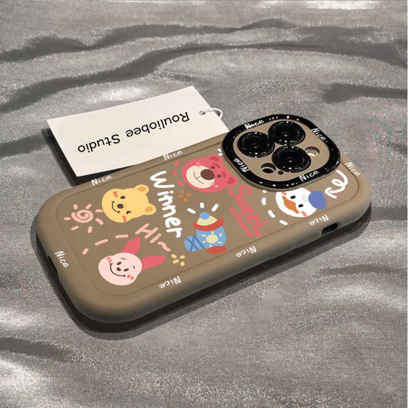 小熊头像泡芙壳适用于苹果15手机壳iphone13/14promax防摔12/11女