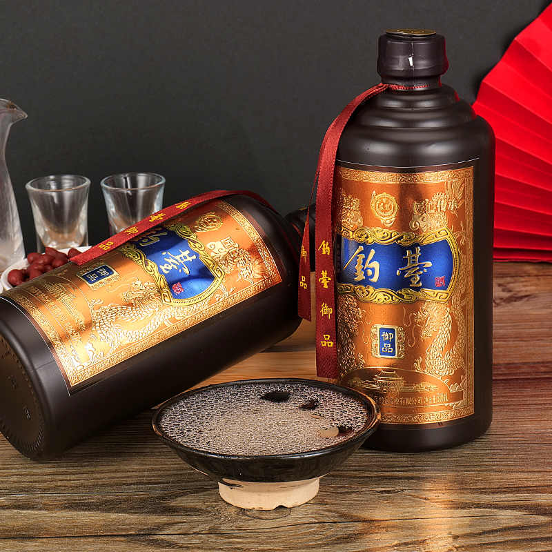 九龙潭贵州钓台御品酒53度酱香型白酒拍六瓶送仿皮箱53度500ml