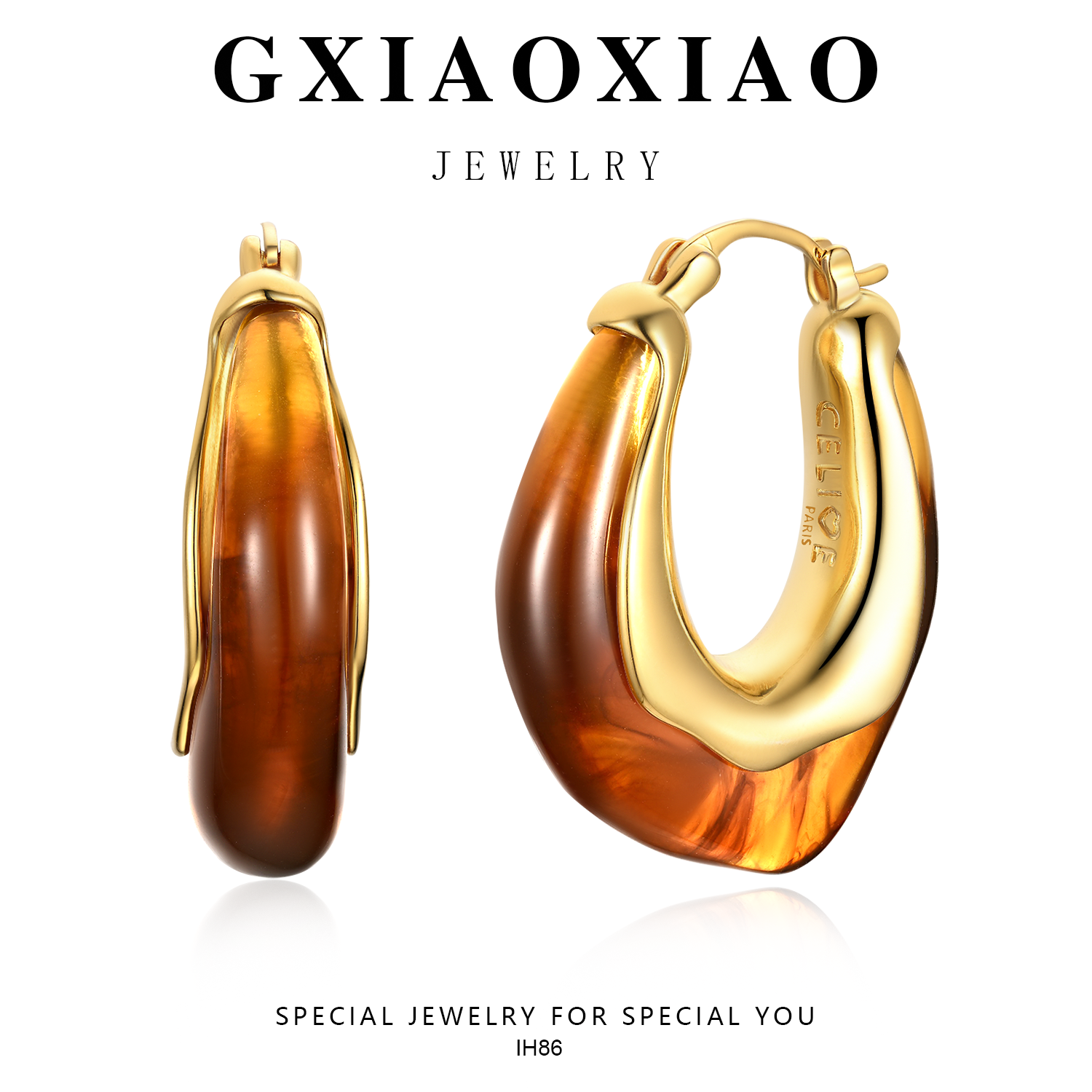 铜合金耳饰 GXX IH86 【美拉德女孩】意大利时尚百搭精致耳环