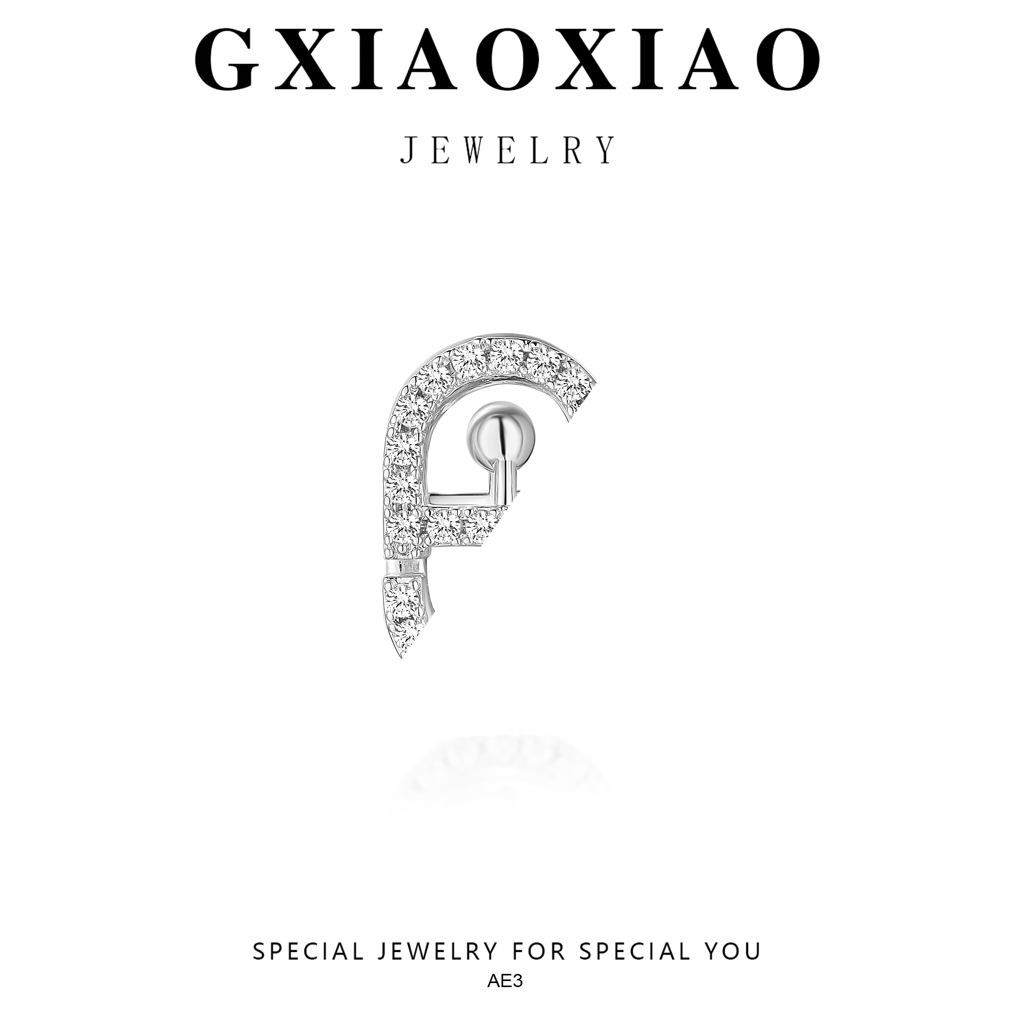铜合金仿水晶耳饰 GXX 气质简约时尚百搭个性锆石耳夹 AE3
