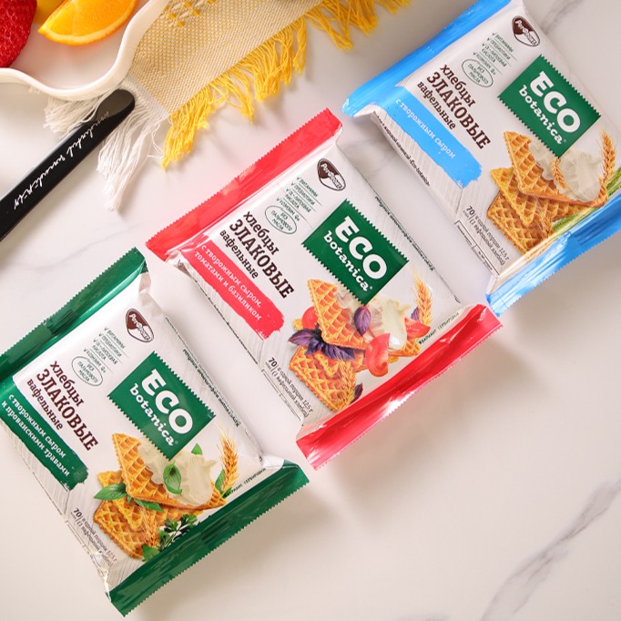 【原装进口】俄罗斯不加糖咸味威化饼干ECO咸味代餐零食好吃美味
