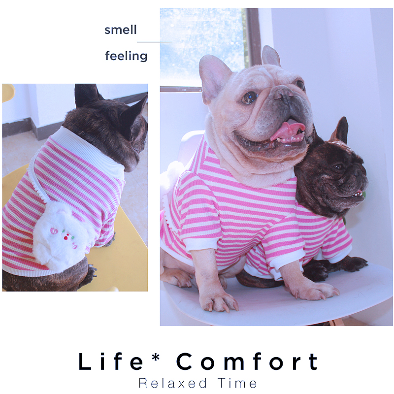 Tigerdog冬新款宠物犬猫中小型衣服御寒加绒条纹法斗巴哥博美比熊