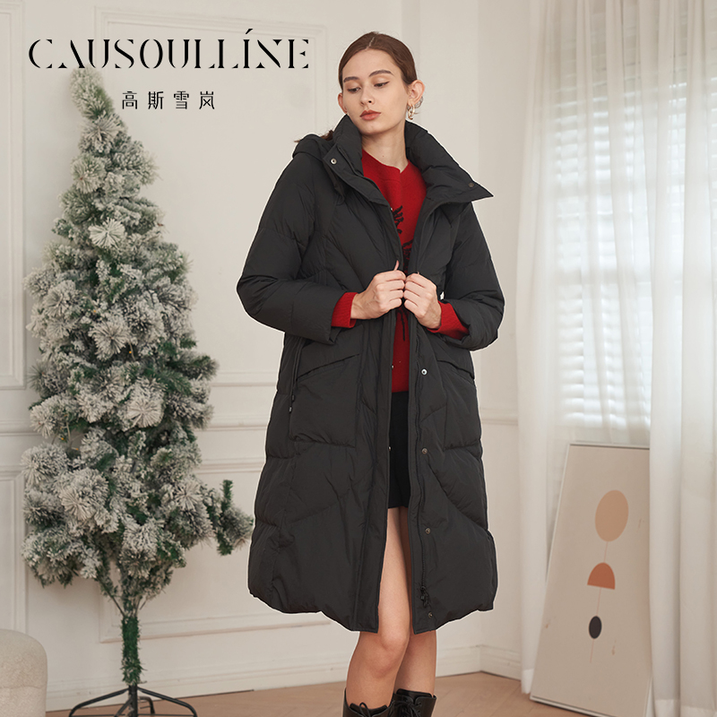 高斯雪岚【新年福利】休闲收腰外套连帽保暖羽绒服23413658