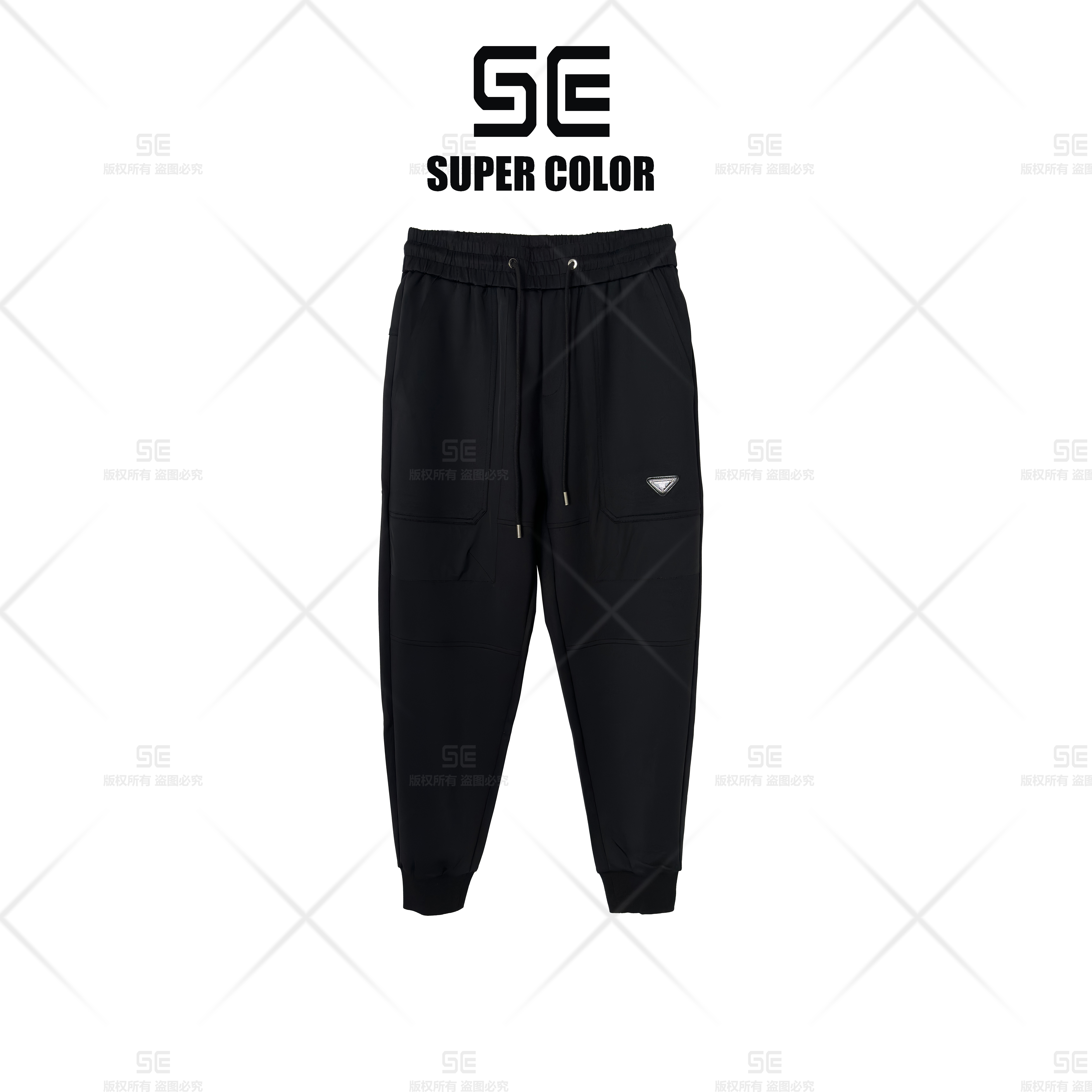 supercolor【加绒款 简约三角百搭卫裤】23ss//秋冬潮流拼接卫裤 7