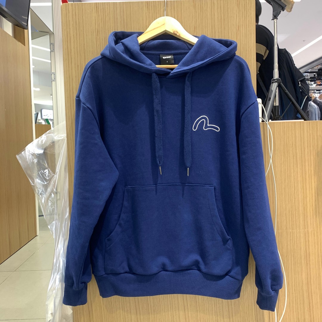 Evisu911韩国代购福神专柜正品折扣纯色休闲连帽情侣款卫衣长袖秋