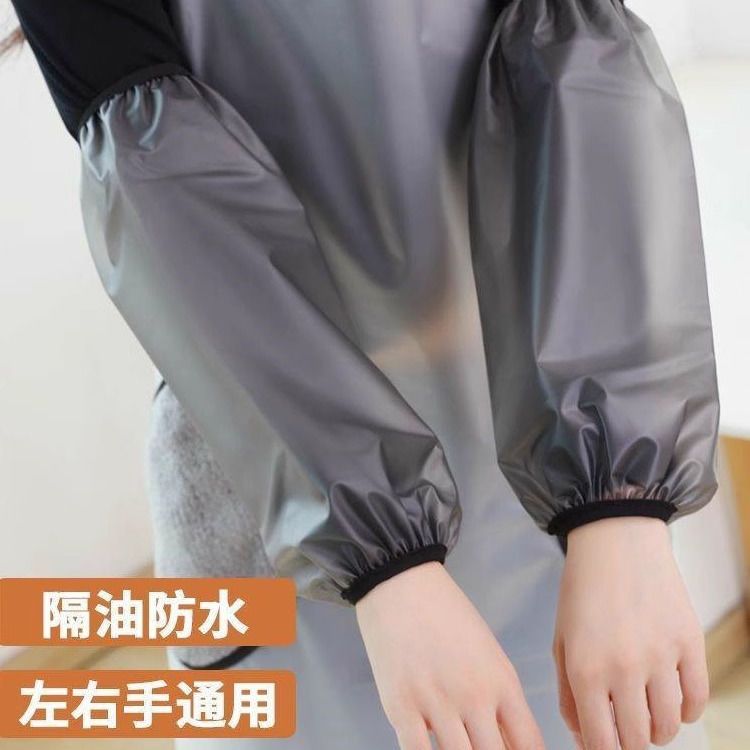 软皮防水防油袖套女2023新款办公护袖男防脏工作干活厨房家务手套