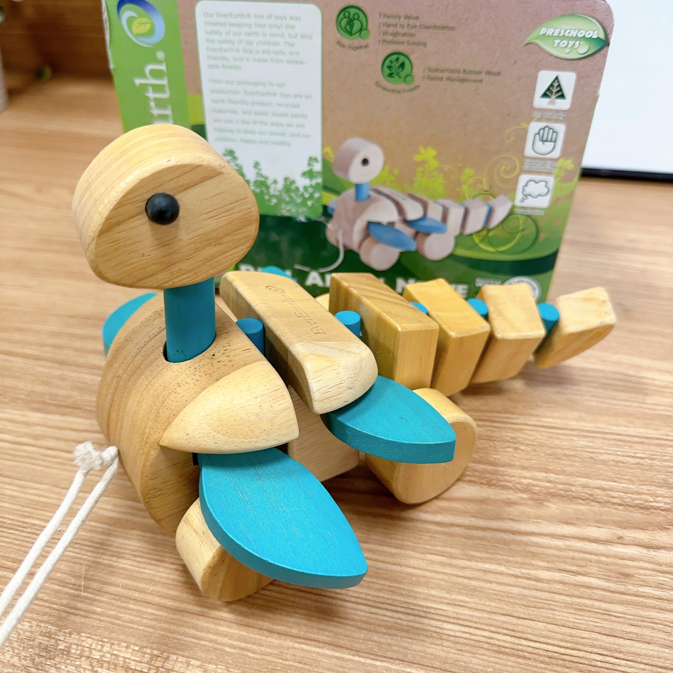 外贸原单小鸟拖拉玩具实木摇摆小鸟木制玩具