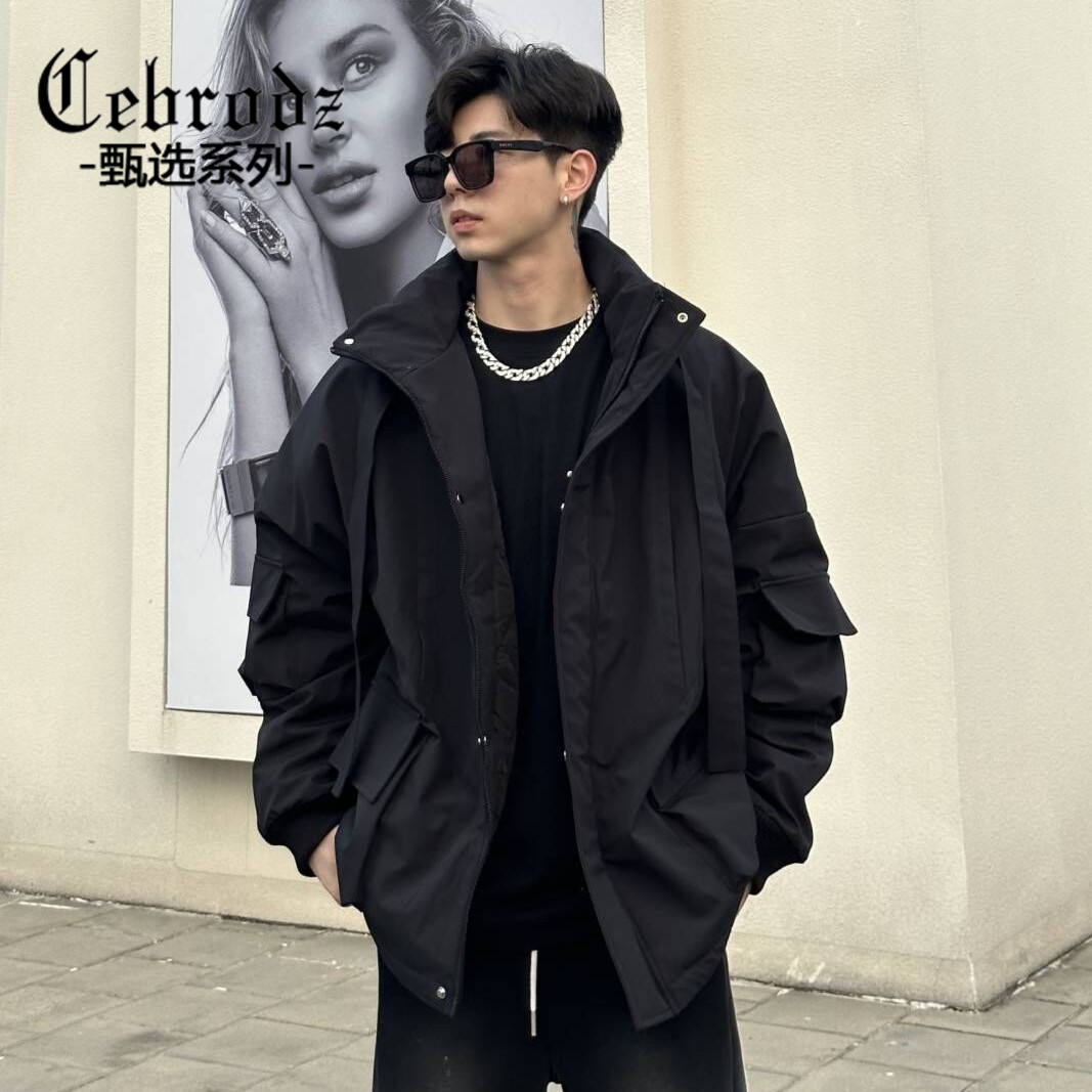 Cebrodz秋冬男士百搭棉服外套宽松休闲棉衣韩版潮流工装户外夹克