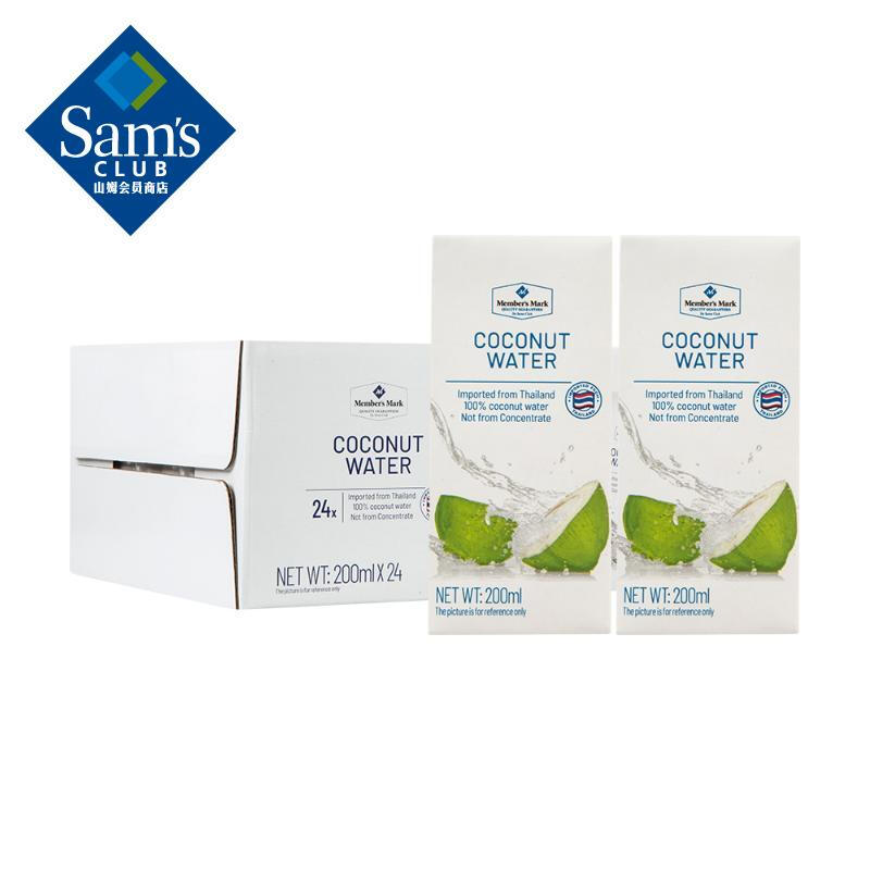 MM山姆鲜果椰子水非浓缩100%天然椰子饮料200ml营养