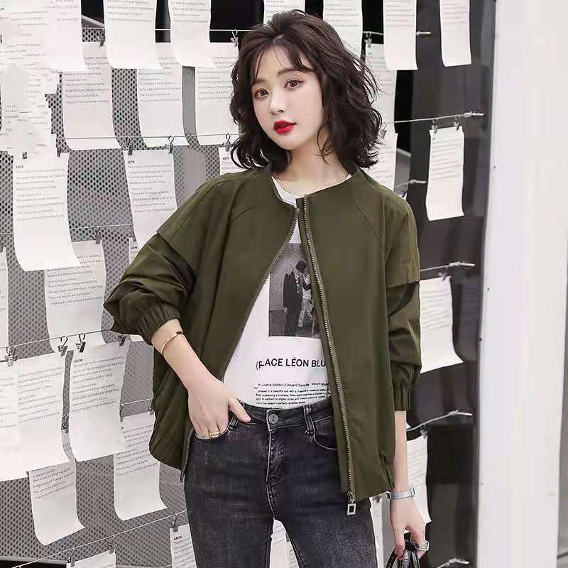 L70067 时尚宽松bf学院风短款百搭上衣ins潮女式外套