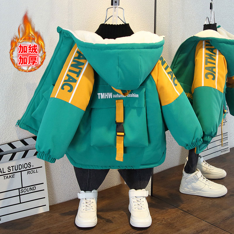 儿童棒球服外套秋冬款2022新款男童宝宝加绒加厚冬装洋气小童上衣