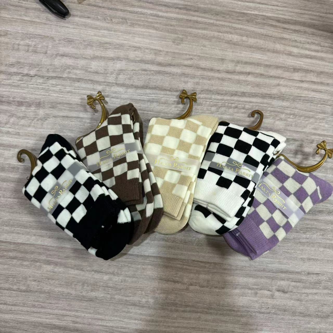 S0550冬季黑白加绒加厚毛圈保暖袜