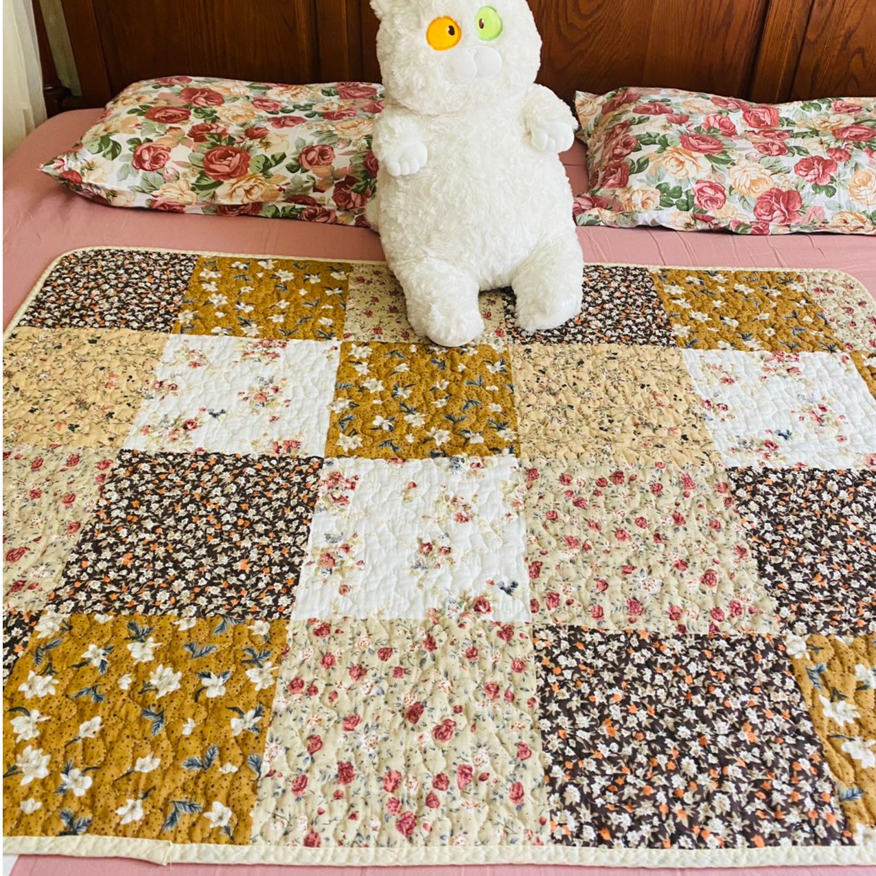 纯棉绗缝多用垫姨妈垫宠物垫小儿褥子 特蕾丝