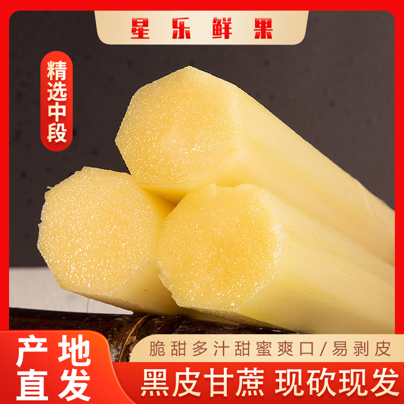 【直播专享】广西黑皮甘蔗新鲜采摘现砍现发应季水果香甜多汁包赔