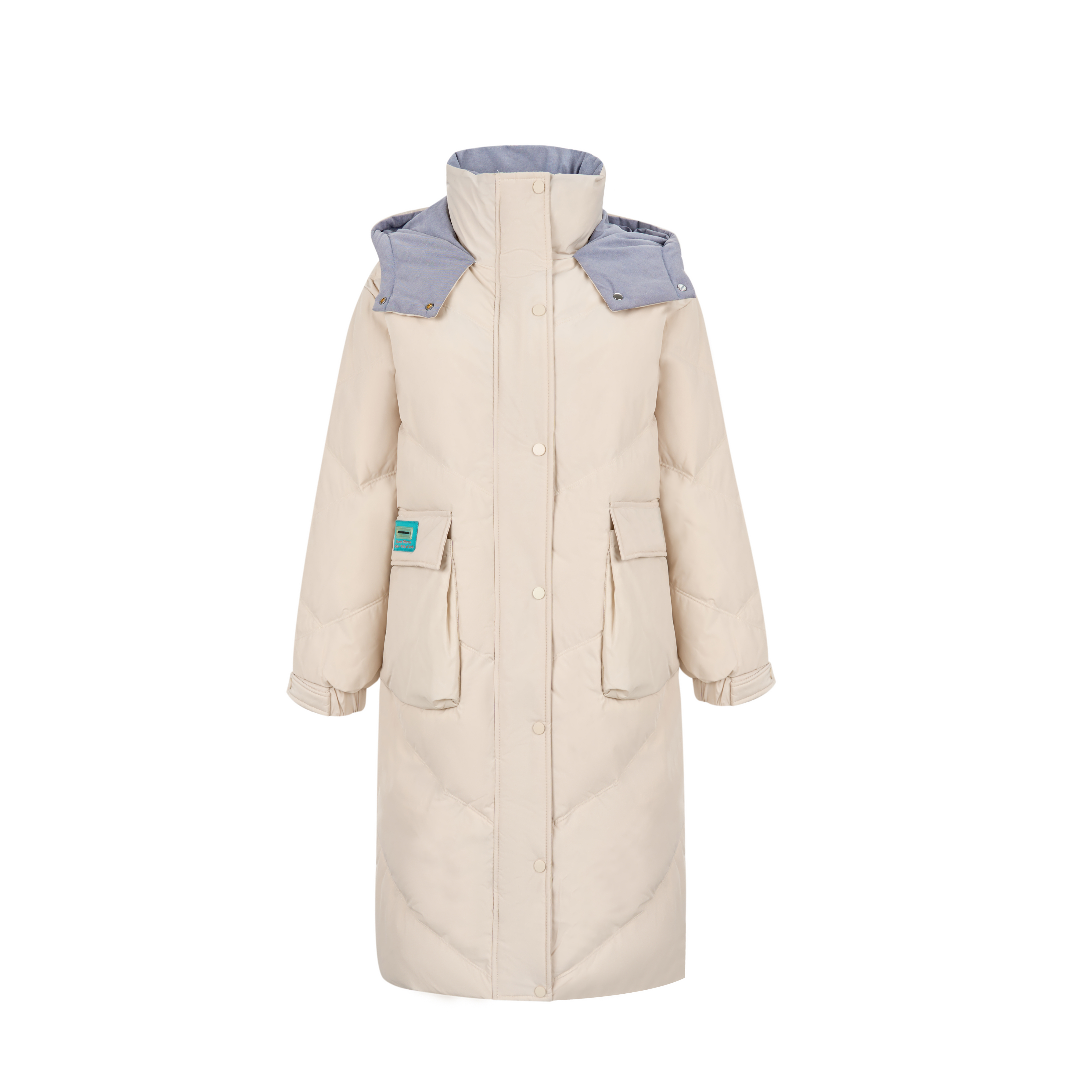 【姿姐专属】2023年休闲简约直筒中长款羽绒服女大海款外套DH01