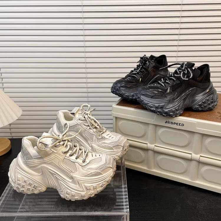 厚底增高榴莲轮胎底巴黎脏脏老爹鞋女2024春季真皮百搭休闲运动鞋