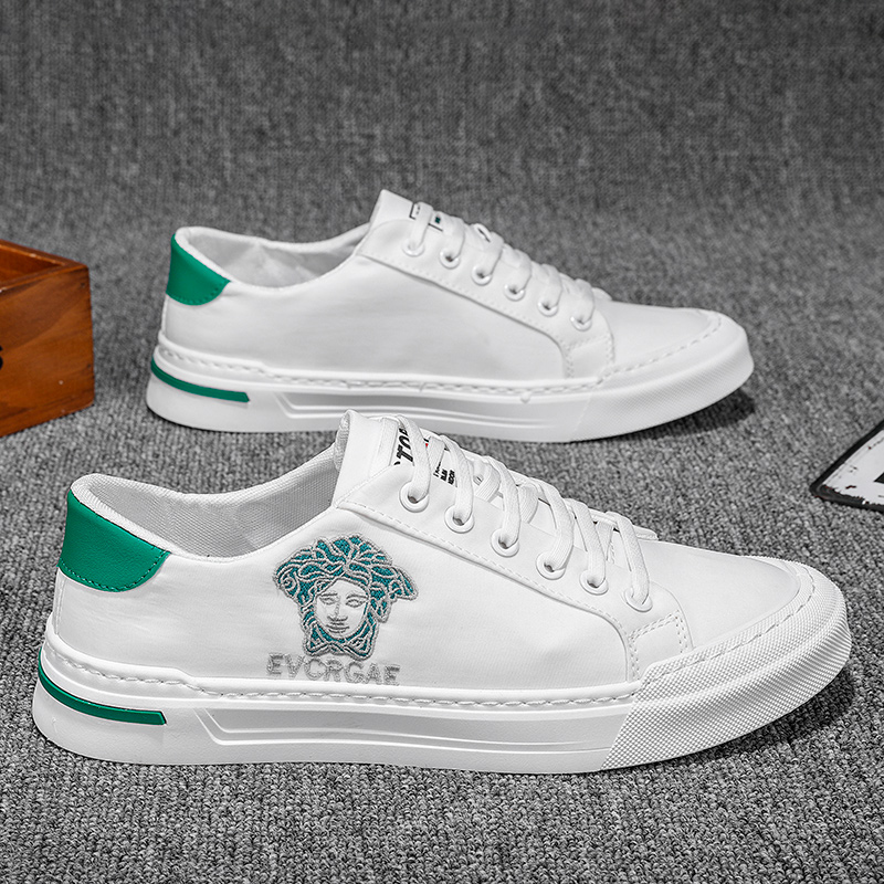 帆布小白鞋男夏季透气薄款百搭潮流高档轻奢红个性潮牌休闲板鞋