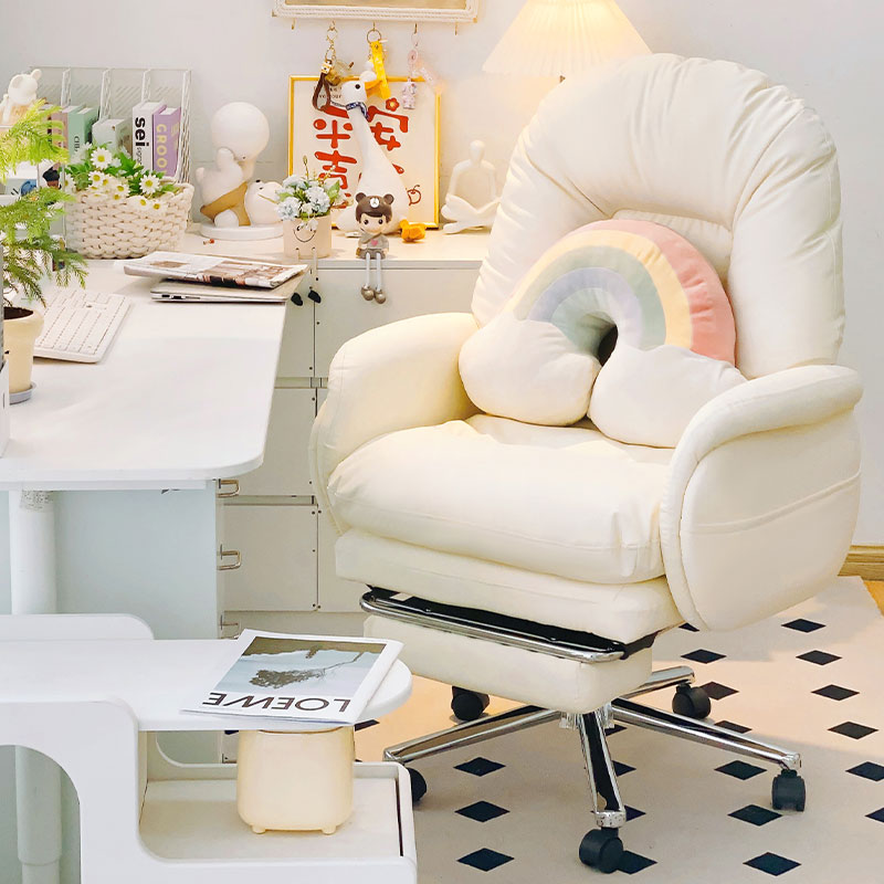 电脑椅懒人沙发椅子舒适家用真皮办公座椅女生云朵电竞直播主播椅