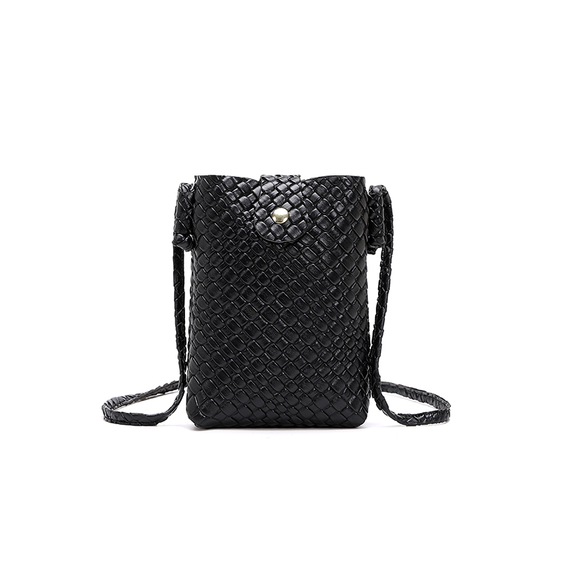 时尚竖款女士单肩包潮流简约新款手机包休闲百搭黑色小包包