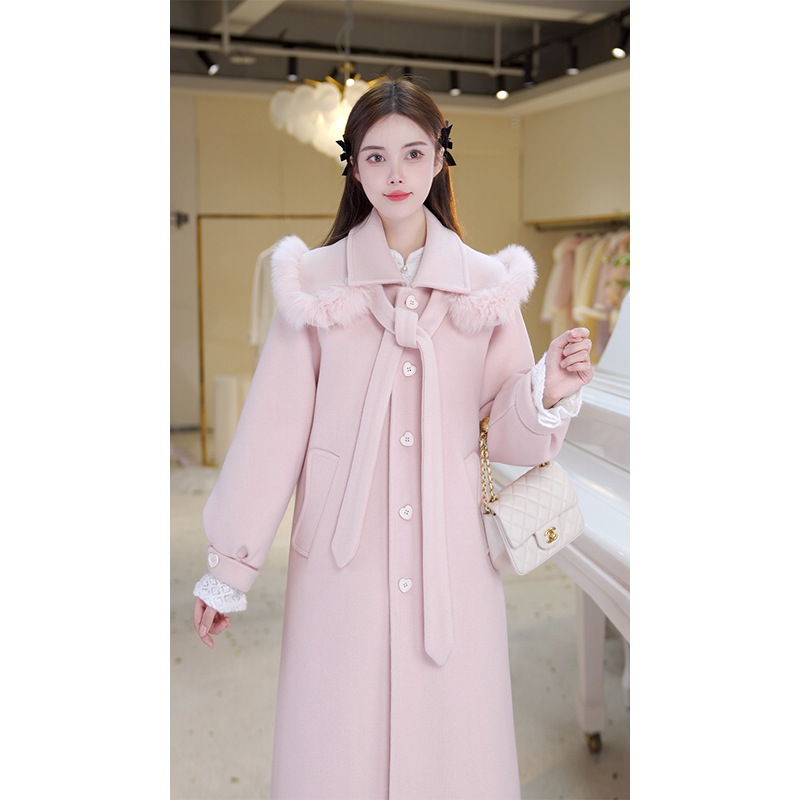 【北栀】披肩狐狸毛羽绒服大衣811154