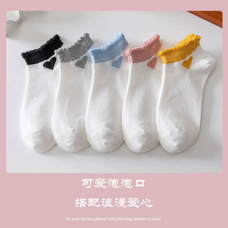 夏季白色短袜女士袜子女萝莉风卡通可爱女袜春夏薄款短筒袜绵柔