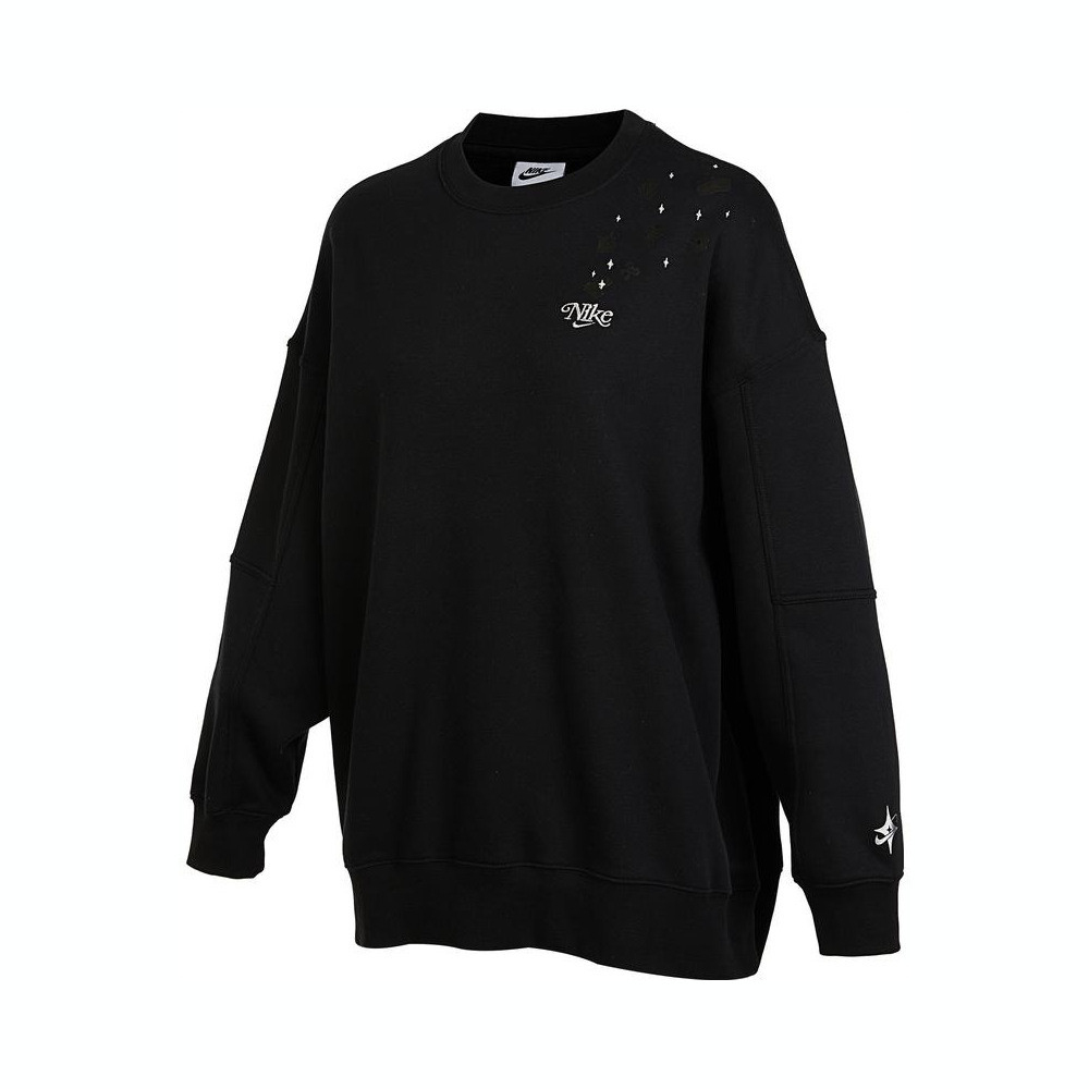 Nike耐克女子AS W NSW FLC GX CREW OS 针织加绒套头衫FB1918-010