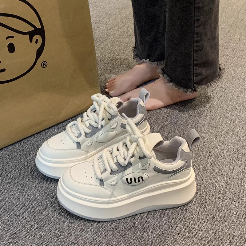 网红爆款小白鞋女2023新款厚底增高休闲板鞋轻便舒适运动鞋潮