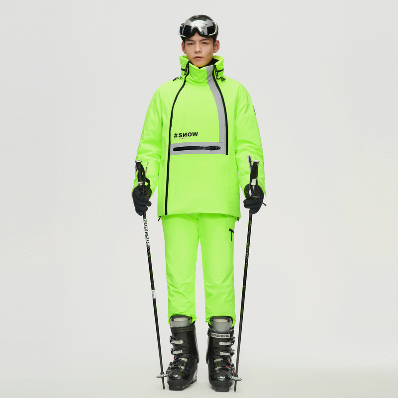 【高端滑雪】波司登男士单双板滑雪运动文字印花800+鹅绒服防水服