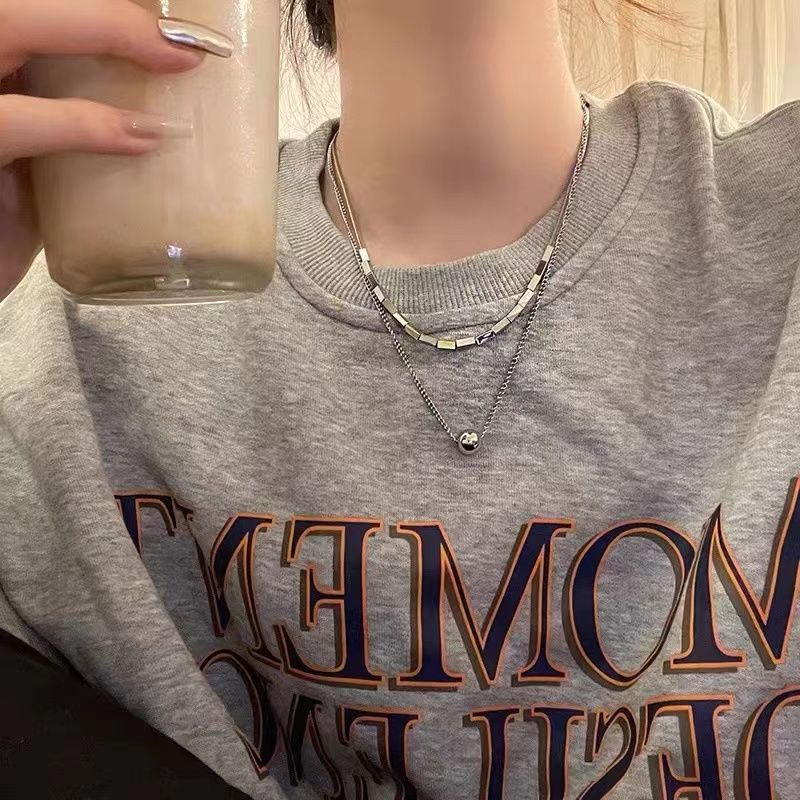 冷淡风双层项链女卫衣叠戴轻奢小众设计感锁骨链ins潮个性配饰颈