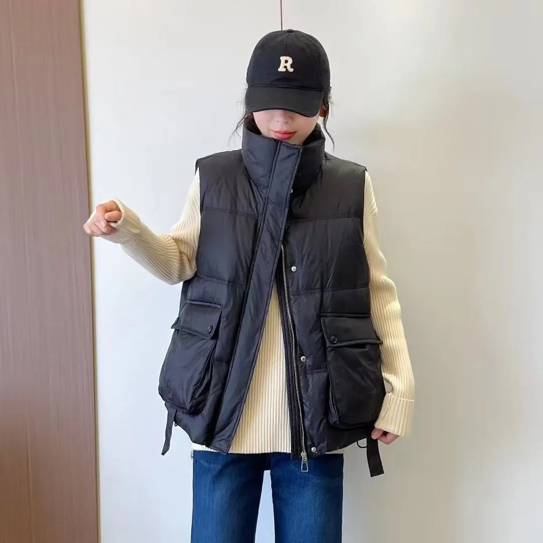 胖mm棉服马甲女秋冬新款洋气大码宽松无袖棉衣坎肩外套200斤潮