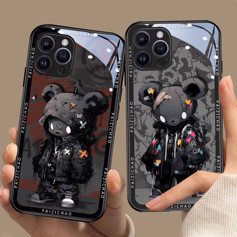 适用苹果15手机壳iphone14promax潮牌13玻璃12高级感11个性XR