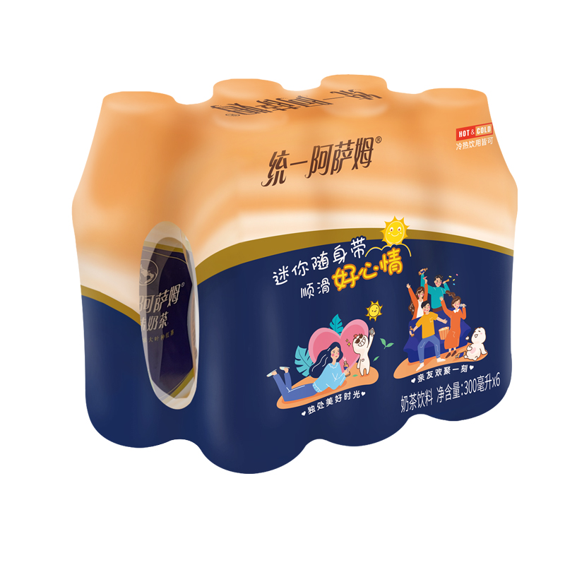 统一阿萨姆奶茶原味奶茶300ml*6瓶原味小奶茶饮品阿萨姆统一奶茶