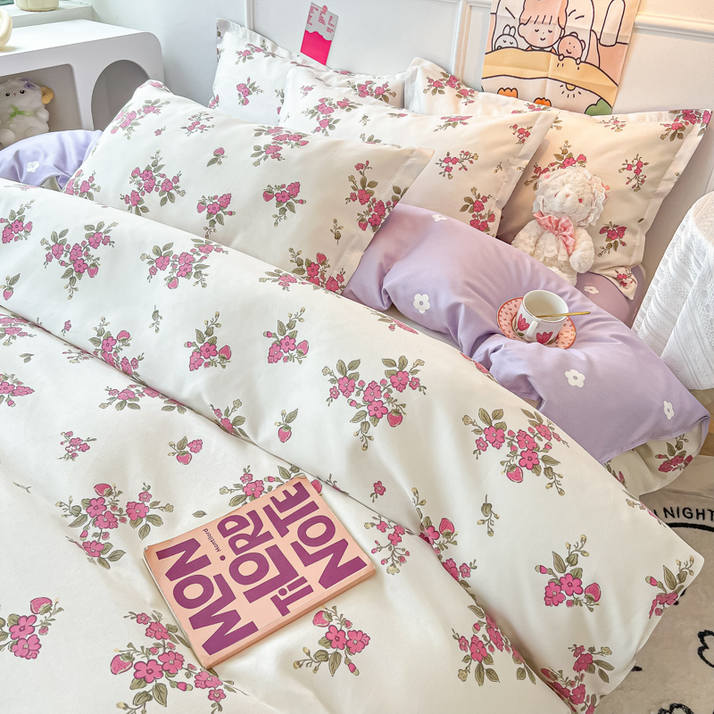 【新疆包邮】轻奢简约斜纹加厚磨毛印花小清新床上用品碎花四件套