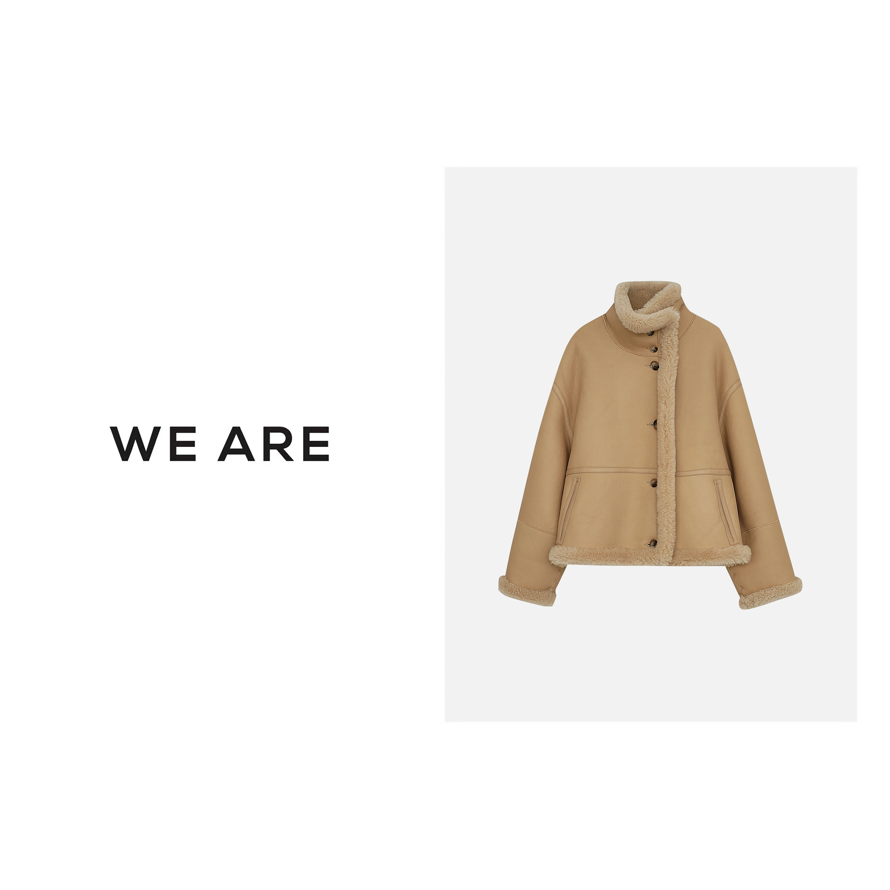 《WE ARE》R1940*泡芙*西班牙 翻领羊皮羊毛 皮毛一体皮草外套