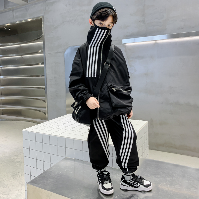 男童运动套装夏季2023新款潮牌儿童秋装衣服中大童外套两件套炸街