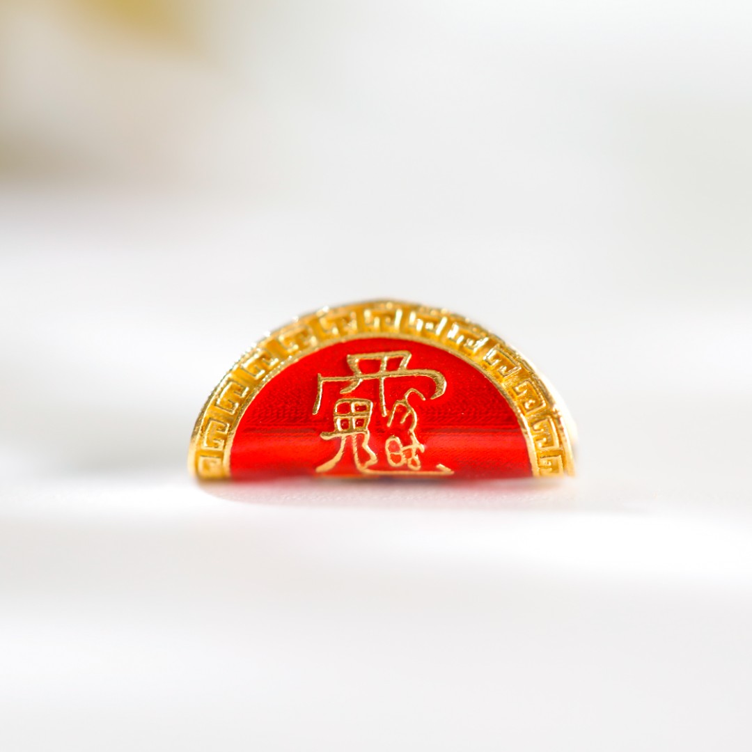 白玉世家黄金/18K金红太令百搭坠黄金吊坠18K金吊坠新品女款吊坠