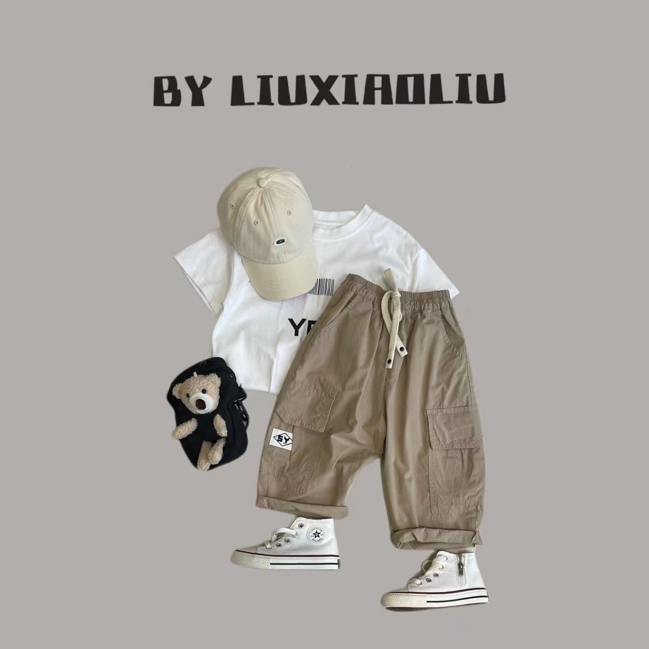 by liuxiaoliu 【非同寻常】韩版百搭贴标七分休闲裤5806