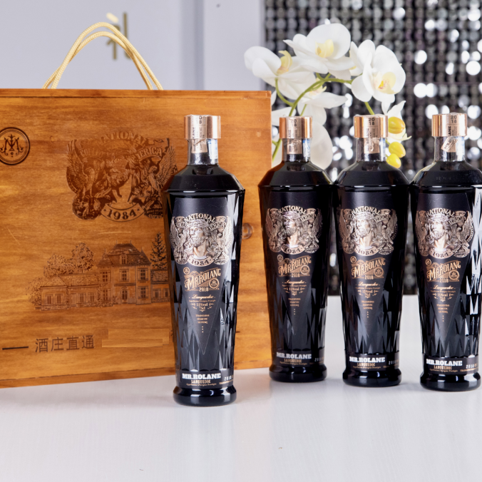 【酒庄直通】法国进口红酒鹰隼贵族干红葡萄酒750ml*4支木盒装