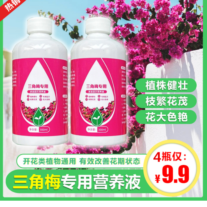 【4瓶9.9元】三角梅专用营养液  家庭园艺通用