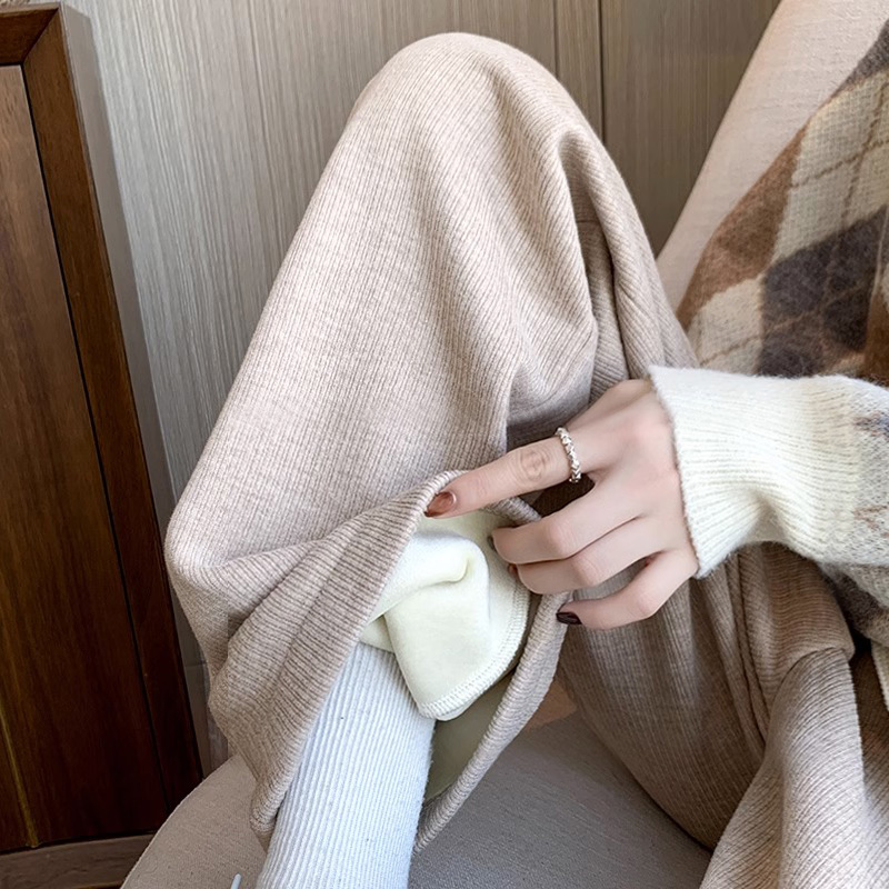 孕妇裤冬季加绒加厚阔腿裤秋冬款休闲直筒中晚孕期拖地裤子外穿