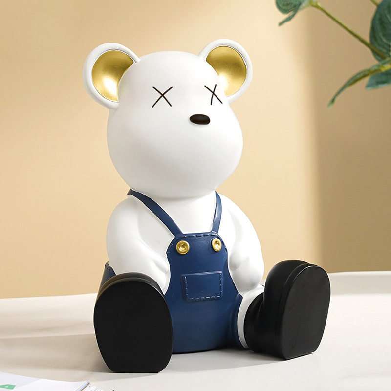 北欧轻奢暴力熊客厅玄关酒柜装饰品家居工艺品潮玩摆件小熊2022