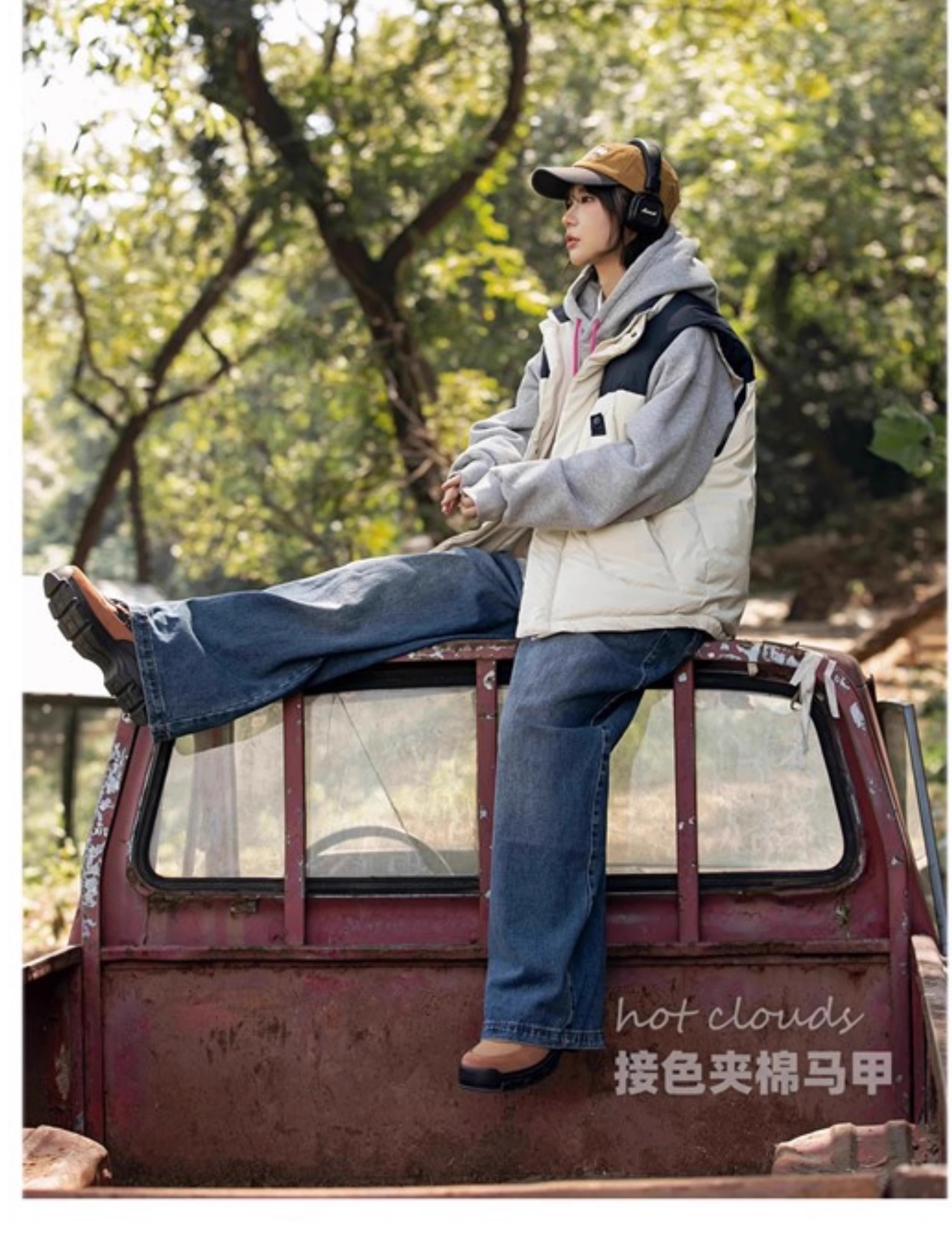 MADNESS MDNS WRUEI VEST 余文乐保暖棉马甲男女同款潮牌棉衣外套