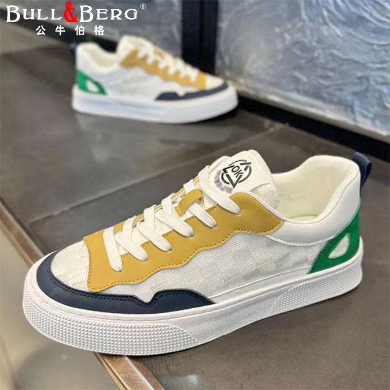 公牛伯格爆款夏季男鞋舒适透气网面休闲板鞋防滑轻便软底运动潮鞋